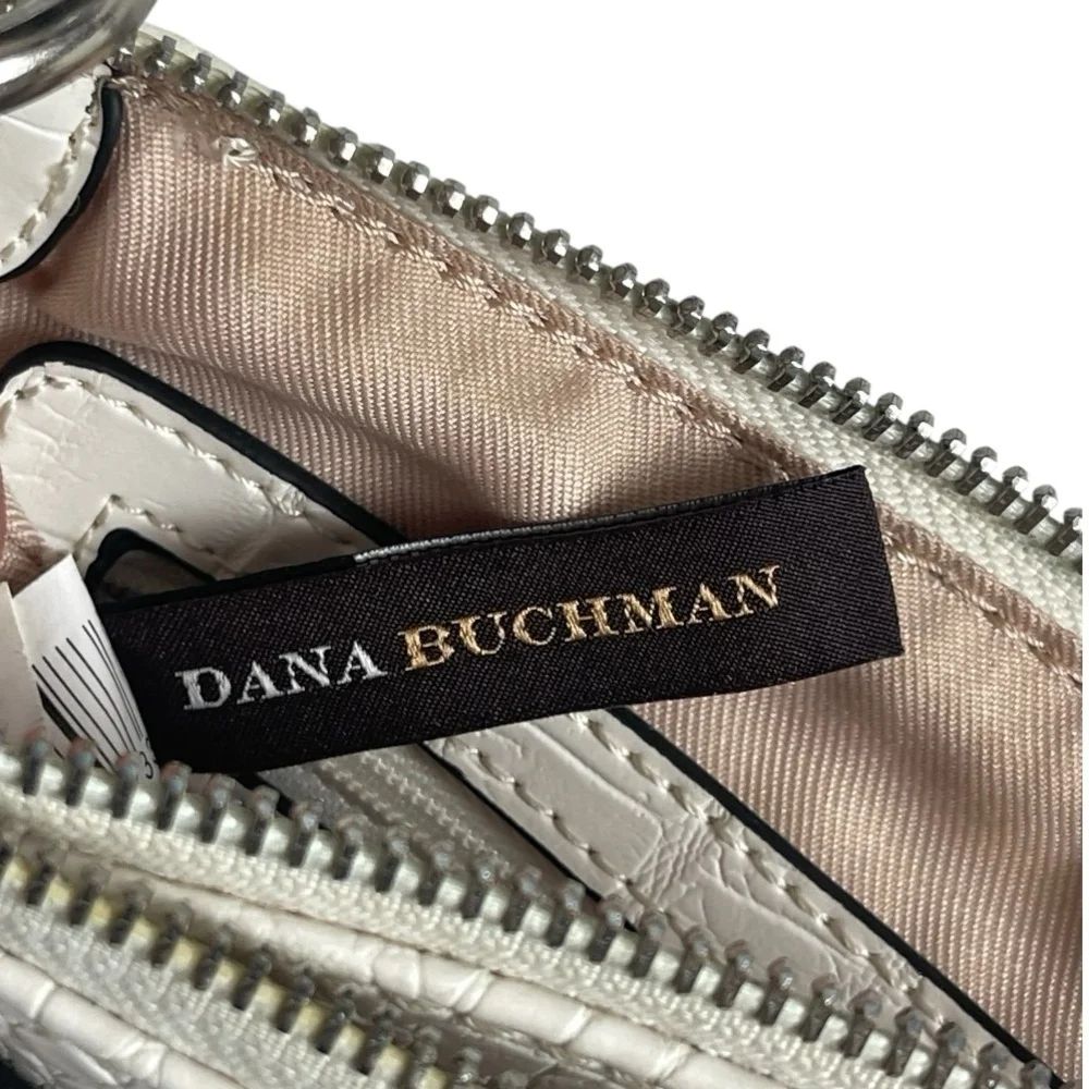 DANA BUCHMAN Off White Croco Leather Bag Small Shoulder Bag Womens Crossbody Bag - Picture 9 of 10